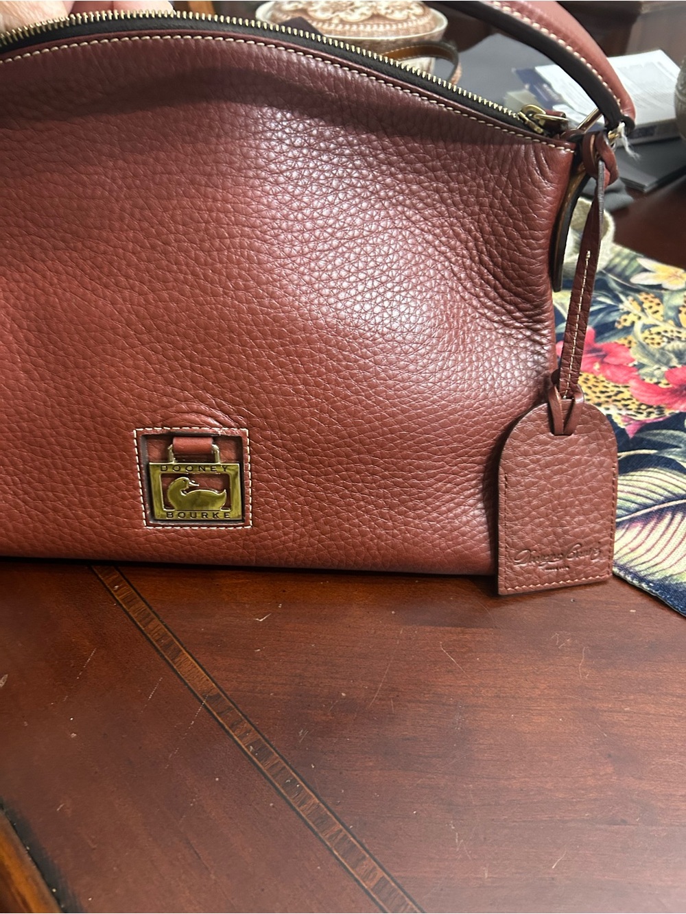 Dooney & Bourke Brown Pebbled Leather Top-Handle Bag, The Luca , EUC - Picture 8 of 8